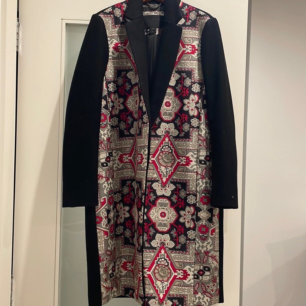J. Crew Collection Topcoat Tapestry Wool Silk Over Dress Coat 00